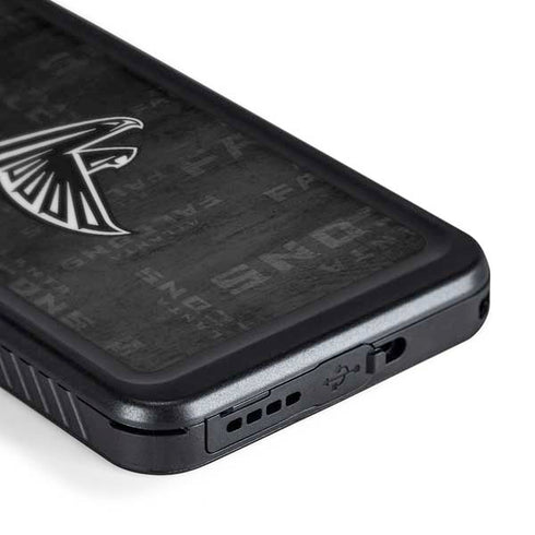 NFL Atlanta Falcons Black & White Galaxy S24 Plus Waterproof Case
